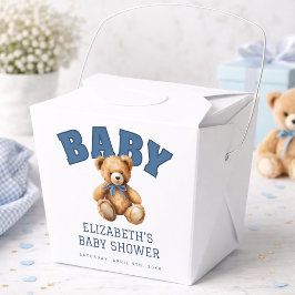 Preppy Teddy Bear Baby Shower Favor Boxes フェイバーボックス