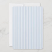 Preppy Teddy Bear Blue Boy Elegant Baby Shower 招待状 (裏面)