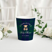 Preppy Teddy bear Luxury Plaid Baby Shower 紙コップ