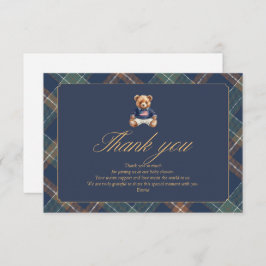 Preppy teddy bear Thank You Card サンキューカード