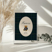 Preppy Teddy Polo Bear Baby Shower Favor Sign