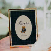 Preppy Teddy Polo Bear Baby Shower Favor Sign