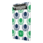 Preppy Tennis Laurel Wreath - Navy & Green ミニクリップボード (アングル2)