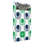 Preppy Tennis Laurel Wreath - Navy & Green ミニクリップボード (アングル)