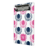 Preppy Tennis Laurel Wreath - Navy & Hot Pink ミニクリップボード (アングル2)