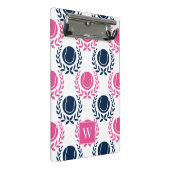 Preppy Tennis Laurel Wreath - Navy & Hot Pink ミニクリップボード (アングル)