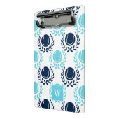 Preppy Tennis Laurel Wreath - Navy & Turquoise ミニクリップボード (アングル2)