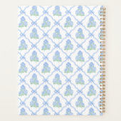 Preppy Trellis Bow Blue & Green Hydrangea Monogram プランナー手帳 (裏面)