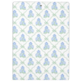 Preppy Trellis Bow Blue & Green Hydrangeas Monogra クリップボード (裏面)
