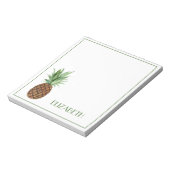 Preppy Tropical Pineapple Personalized ノートパッド (回転)