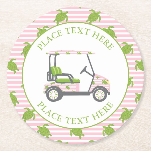 Preppy Turtles Golf Cart ラウンドペーパーコースター (正面)