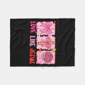 Preppy Valentine Christian Love Like Jesus Men Wom フリースブランケット (正面(横))