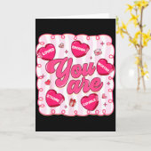 Preppy Valentine Heart Teacher You Are Enough Girl カード (黄色い花)