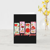 Preppy Valentine Just A Love Silly Goose Duck Girl カード (黄色い花)