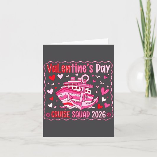 Preppy Valentines Cruise 2026 Family Matching Vale カード (正面)
