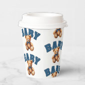 Preppy Varsity Teddy Bear Baby Shower 紙コップ (右)