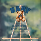 Preppy Varsity Teddy Bear Baby Shower Acrylic アクリルサイン (ニュートラル)
