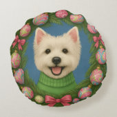 Preppy Westie ラウンドクッション (裏面)