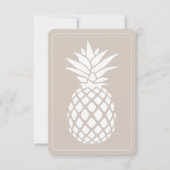 Preppy White Pineapple on Beige ノートカード (正面)