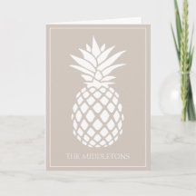 Preppy White Pineapple on Beige