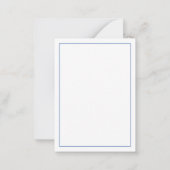 Preppy White Pineapple on Blue ノートカード (裏面)