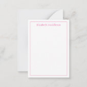 Preppy White Pineapple on Pink ノートカード (裏面)