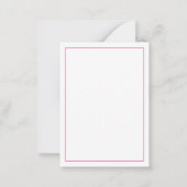 Preppy White Pineapple on Pink ノートカード (裏面)