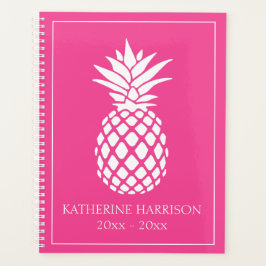 Preppy White Pineapple on Pink プランナー手帳