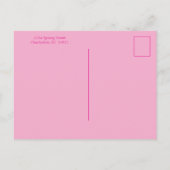 Preppy White Pineapple on Pink ポストカード (裏面)