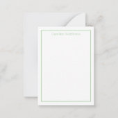 Preppy White Pineapple on Sage Green ノートカード (裏面)