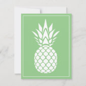 Preppy White Pineapple on Sage Green ノートカード (正面)