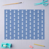 Preppy White Pineapples on Blue 薄葉紙 (クラフト)