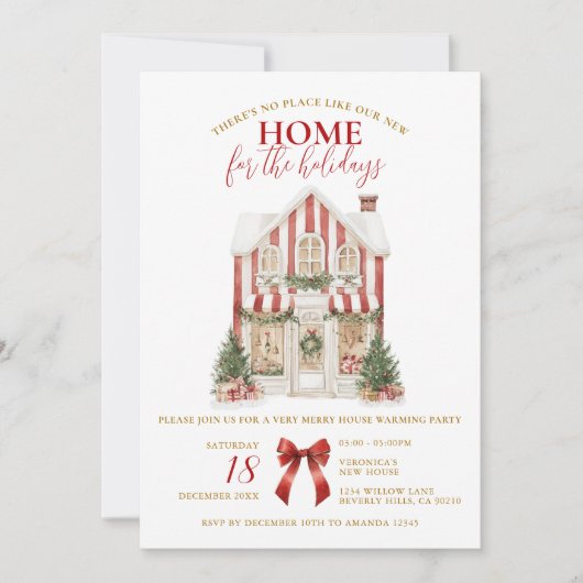 Preppy Winter Housewarming Party New Home 招待状 (正面)