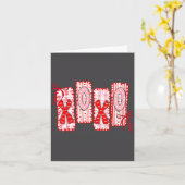 Preppy Xoxo Coquette Bow Hearts Valentine's Day Wo カード (黄色い花)