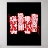 Preppy Xoxo Coquette Bow Hearts Valentine's Day Wo ポスター (正面)