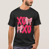 Preppy Xoxo Coquette Bow Hearts Valentine's Day Wo Tシャツ (正面)