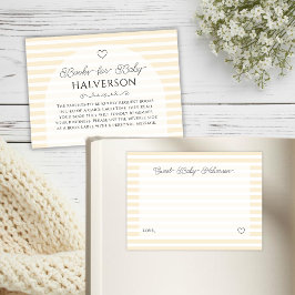 Preppy Yellow Stripes Baby Shower Book Request エンクロージャーカード