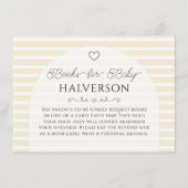 Preppy Yellow Stripes Baby Shower Book Request エンクロージャーカード (正面)