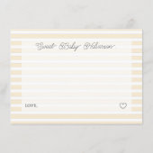 Preppy Yellow Stripes Baby Shower Book Request エンクロージャーカード (裏面)