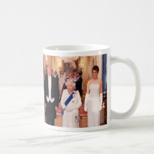 Pres及び第1 Trump With女性エリザベス女王二世 コーヒーマグカップ