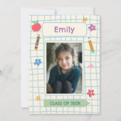 Preschool Graduation Party Photo 招待状 (裏面)