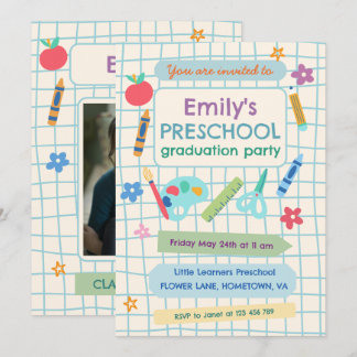 Preschool Graduation Party Photo 招待状