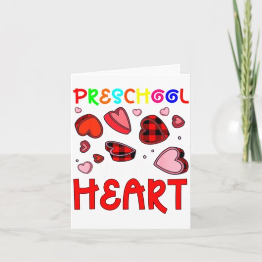 Preschool Has My Heart Valentines Hearts Teacher  カード (正面)