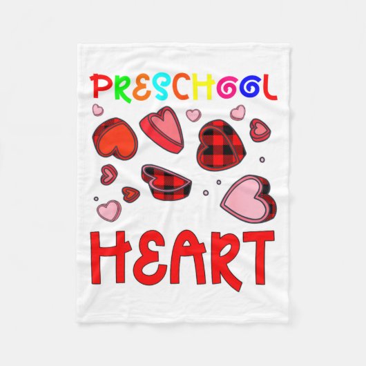 Preschool Has My Heart Valentines Hearts Teacher  フリースブランケット (正面)