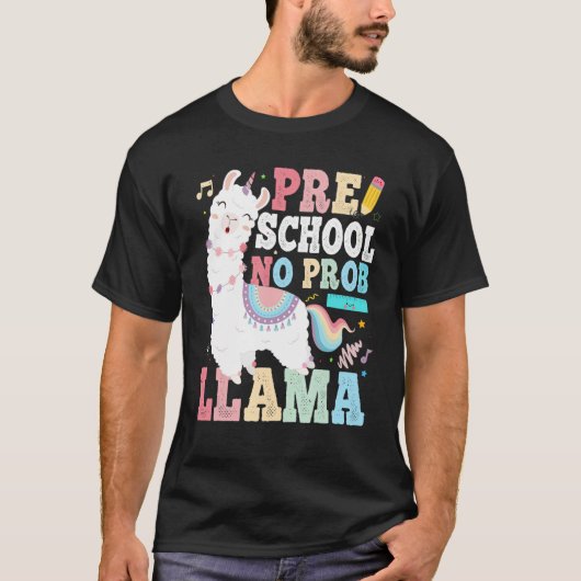 Preschool No Prob Llama First Day Of School Teache Tシャツ (正面)