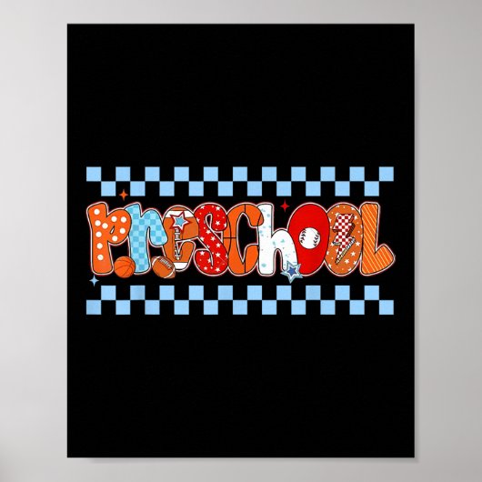 Preschool Pre-k Boy Baseball Basketball Football S ポスター (正面)