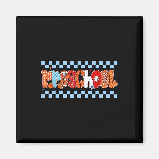 Preschool Pre-k Boy Baseball Basketball Football S マグネット (正面)