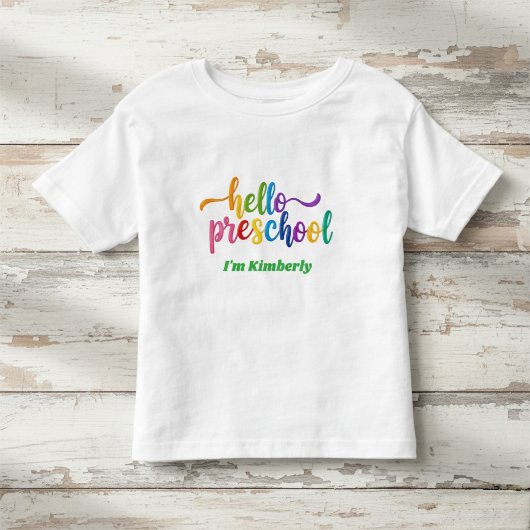 Preschool Shirt, Hello Preschool, First Day  トドラーTシャツ