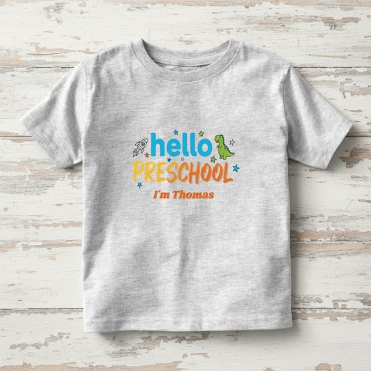 Preschool Shirt, Hello Preschool, First Day  トドラーTシャツ