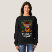 Preschool Squad Teacher Plaid Reindeer Hat Santa C スウェットシャツ (正面フル)